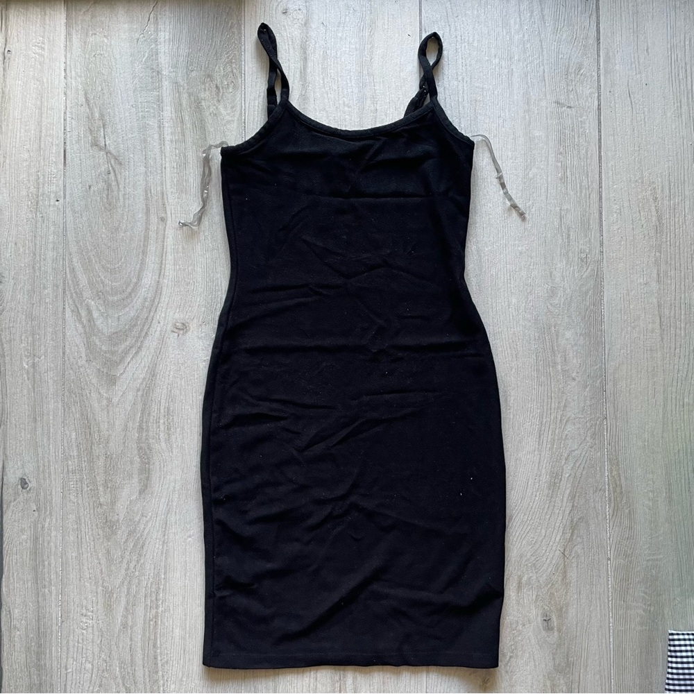 Ribbed Black Bodycon Mini Dress